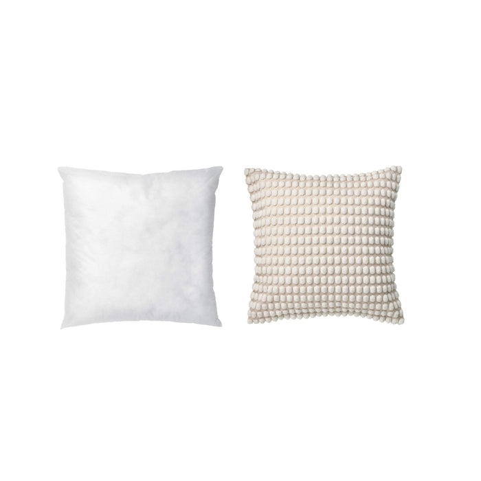 Ikea FIALISA Cushion pad, White, 50x50 cm with Cushion Cover, Off-White, 50x50 cm (20x20)