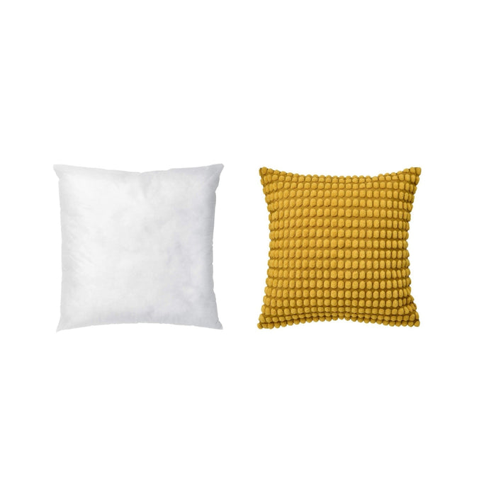 Ikea FIALISA Cushion pad, White, 50x50 cm with Cushion Cover, Yellow, 50x50 cm