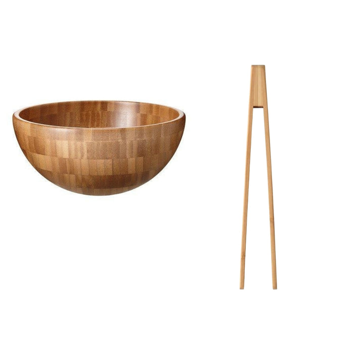 IKEA BLANDA MATT  Serving bowl, bamboo, 20 cm with OSTBIT Serving tong, bamboo