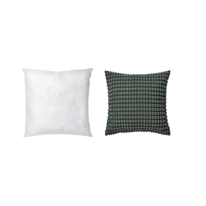 Ikea FIALISA Cushion pad, White 50x50 cm with Cushion Cover, Grey-Green, 50x50 cm