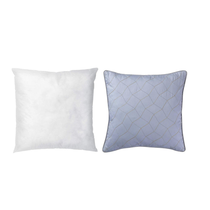 IKEA FIALISA Cushion pad, white, 50x50 cm with Cushion cover, embroidery/blue, 50x50 cm (20x20 ")