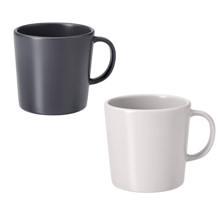 IKEA DINERA Mug, dark grey30 cl with Mug, beige30 cl (10 oz)