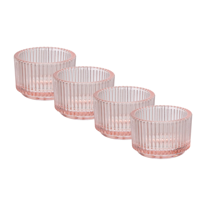 IKEA FINSMAK glass tealight holders in assorted colours, pack of 4, 3.5 cm tall #70651837