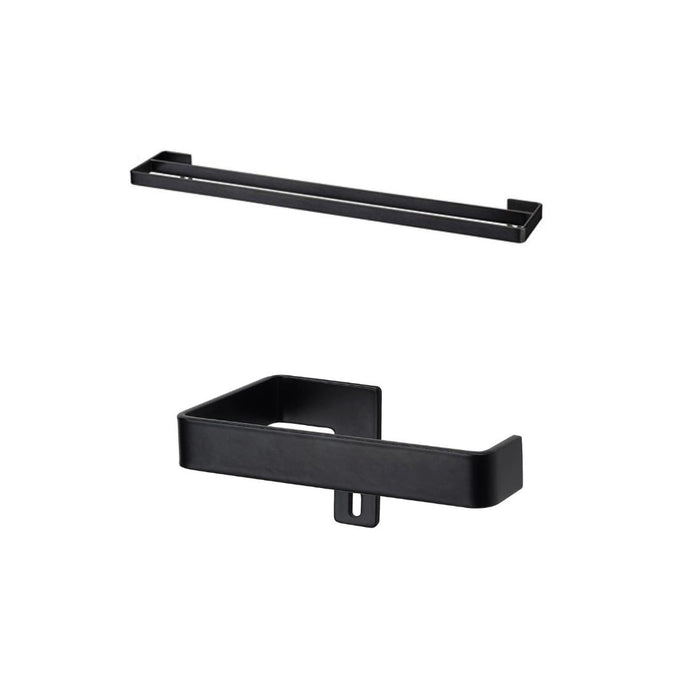 IKEA SKOGSVIKEN towel rail, black  with  Toilet roll holder, black