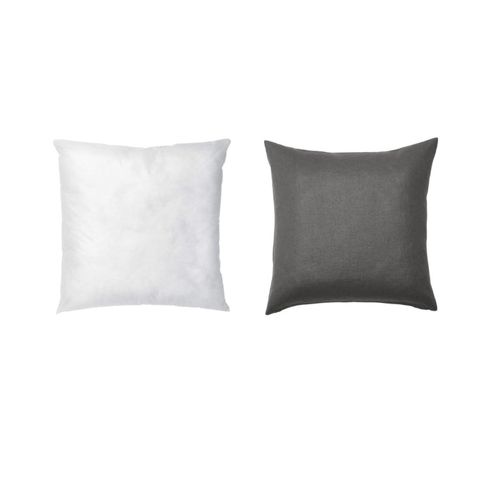 IKEA FIALISA Cushion pad, white 50x50 cm with Cushion cover, black-grey 50x50 cm
