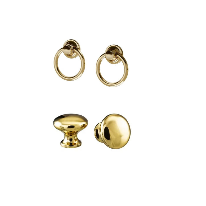 IKEA ENERYDA Knob, brass-colour, 27 mm with Cabinet knob - Brass color, 18mm