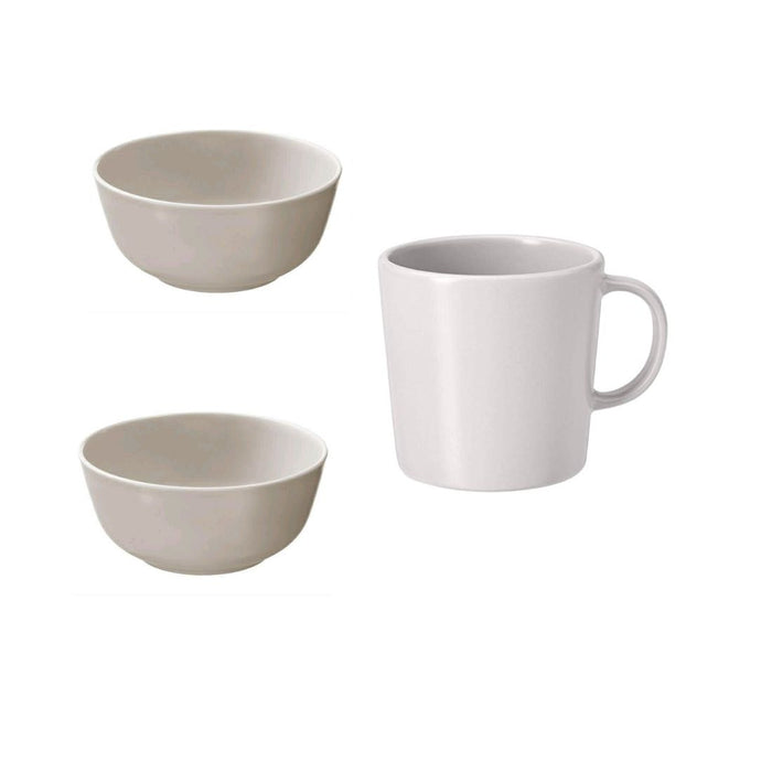 IKEA DINERA Bowl (Pack-2), beige, 14 cm and  Mug, beige, 30 cl