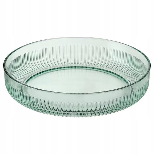 Digital Shoppy IKEA GRADVIS Green Decorative Bowl, 28 cm, placed on a modern dining table. 00523513