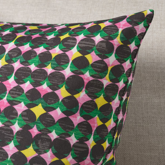 IKEA ÄLVSJÖSKOGEN cushion cover close-up detail of layered pink and green print