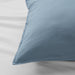 IKEA ÄNGSLILJA blue-grey pillowcase soft cotton texture close-up on white surface