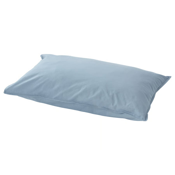 IKEA ÄNGSLILJA pillowcase blue-grey cotton envelope closure on white background #30592034