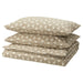 IKEA ÄNGSNEJLIKA grey-beige duvet cover and 2 pillowcases with geometric print #50585315