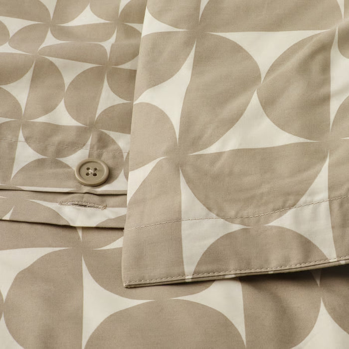 Folded IKEA ÄNGSNEJLIKA bedding set showing crisp percale fabric texture