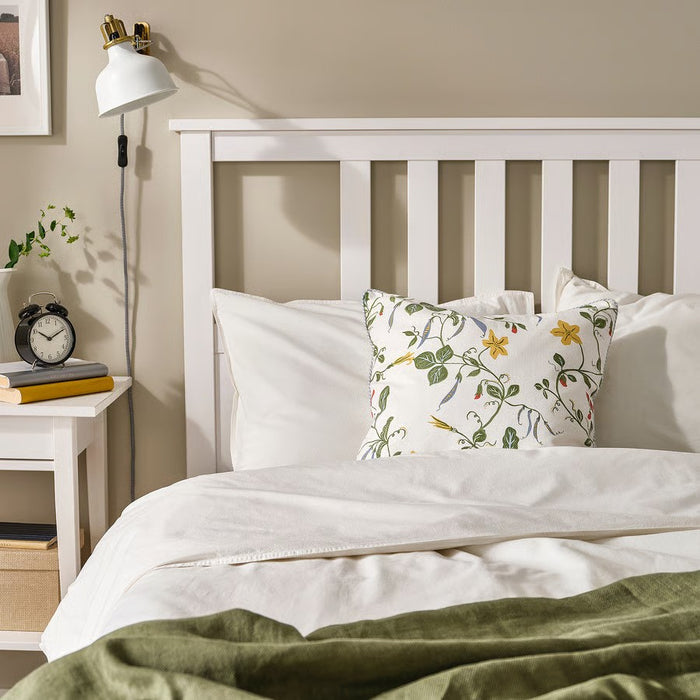 IKEA ÄNGSPALPMAL Cushion cover, white/floral pattern, 50x50 cm (20x20 ")