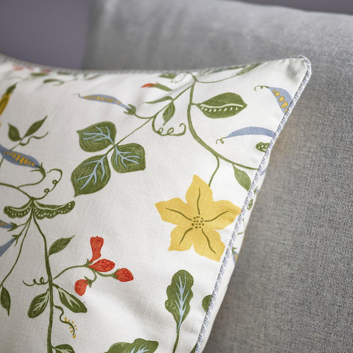 IKEA ÄNGSPALPMAL Cushion cover, white/floral pattern, 50x50 cm (20x20 ")