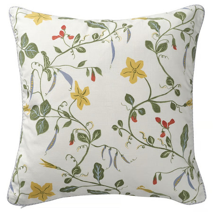IKEA ÄNGSPALPMAL Cushion cover, white/floral pattern, 50x50 cm (20x20 ")