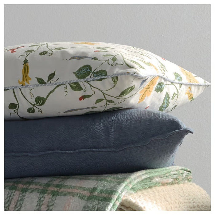 IKEA ÄNGSPALPMAL Cushion cover, white/floral pattern, 50x50 cm (20x20 ")
