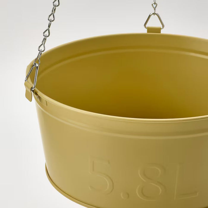 IKEA's 27 cm yellow hanging planter, versatile for indoor and outdoor use, featuring a modern design-20561325