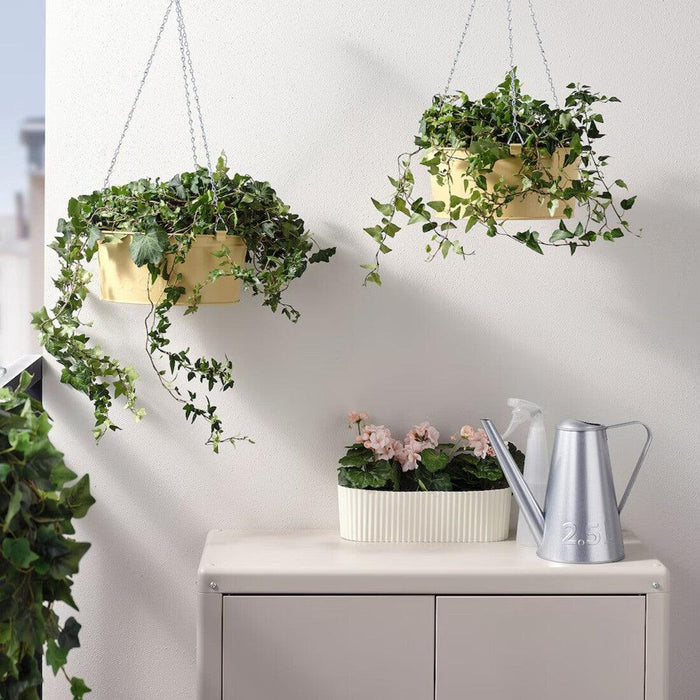 ikea outdoor hanging planter IKEA ÅKERBÄR Hanging Planter Yellow 27cm
