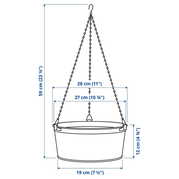 IKEA ÅKERBÄR Hanging planter, in/outdoor yellow, 27 cm (10 ¾ ")