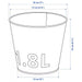 "Sketch of IKEA ÅKERBÄR galvanized plant pot showing dimensions: height 16 cm, inside diameter 17 cm, maximum pot diameter 15 cm, and outside diameter 18 cm, with a stackable design"