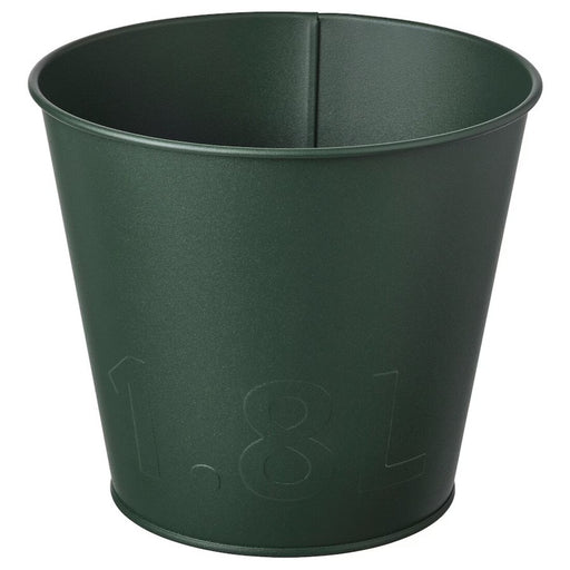 "IKEA ÅKERBÄR galvanized plant pot with rustic embossing and stackable design"