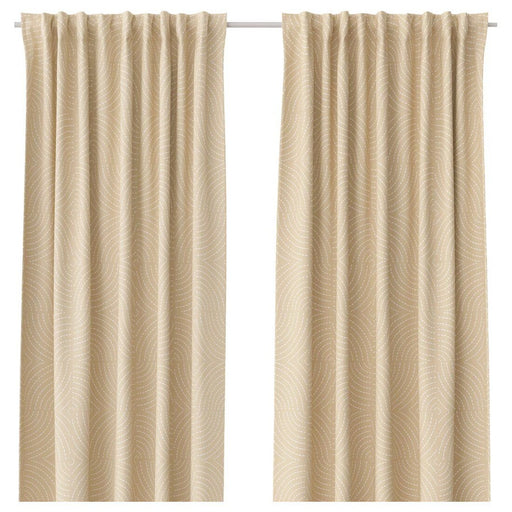 IKEA ÅKERMOLKE beige curtains, 1 pair, 145x250 cm (57x98 inches)-20566568