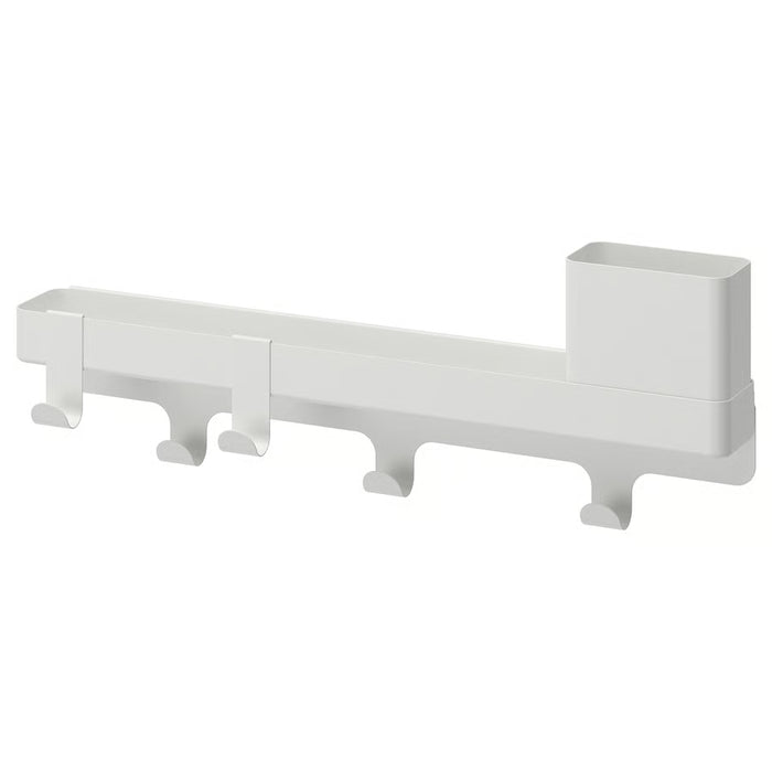 IKEA ALTARLIDEN hook rack with storage white front view hooks shelf and container #90618738