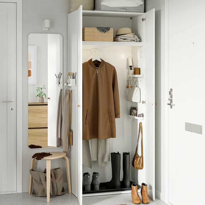IKEA ALTARLIDEN white hook rack inside wardrobe organising coats boots and bags