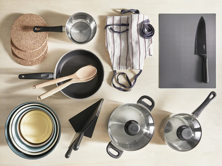 IKEA ANNONS 5-Piece Cookware Set — Glass & Stainless Steel | Works on All Hobs