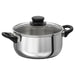  IKEA ANNONS stainless steel pot with glass lid silver 2.8L with black handles induction compatible #50298475