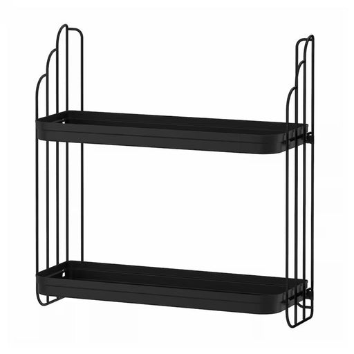 Black IKEA APOTEKARE wall shelf, 50x52 cm, mounted on wall