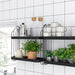 IKEA APOTEKARE black metal wall shelf, 19 5/8x20 1/2 inches
