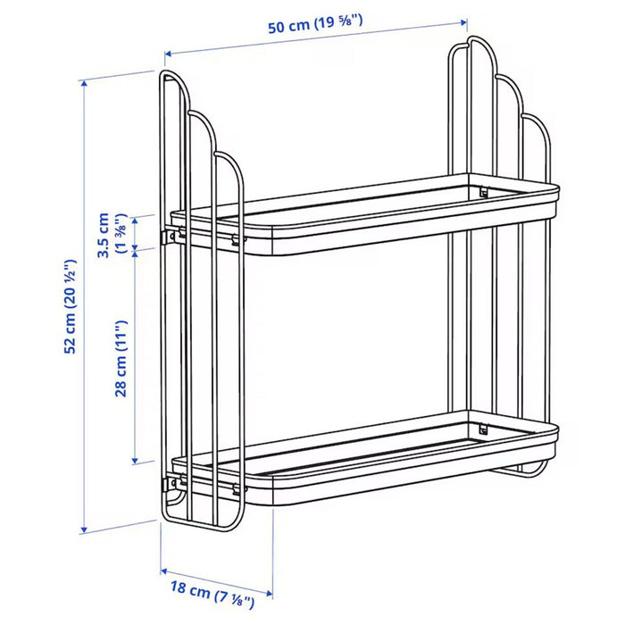 Compact black IKEA wall shelf, APOTEKARE series, 50x52 cm