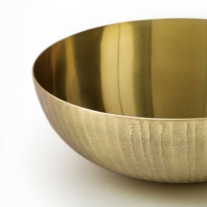 IKEA AROMATISK gold bowl smooth glossy interior on white background