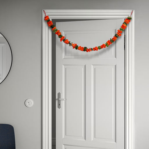 IKEA AROMATISK red dried flower garland close-up vibrant festive decoration on string