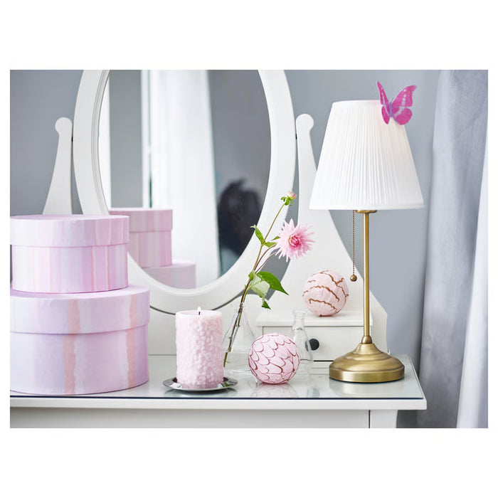 IKEA ÅRSTID Table Lamp — Brass & White, 55cm | Warm Bedside & Living Room Light
