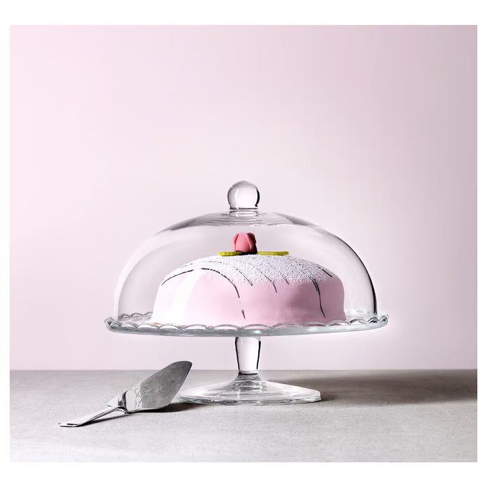 IKEA ARV BRÖLLOP Serving Stand with Lid — 29 cm Clear Glass | Effortless Elegance for Every Occasion
