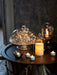 IKEA ARV BRÖLLOP serving stand with fairy lights inside, creating a decorative centrepiece