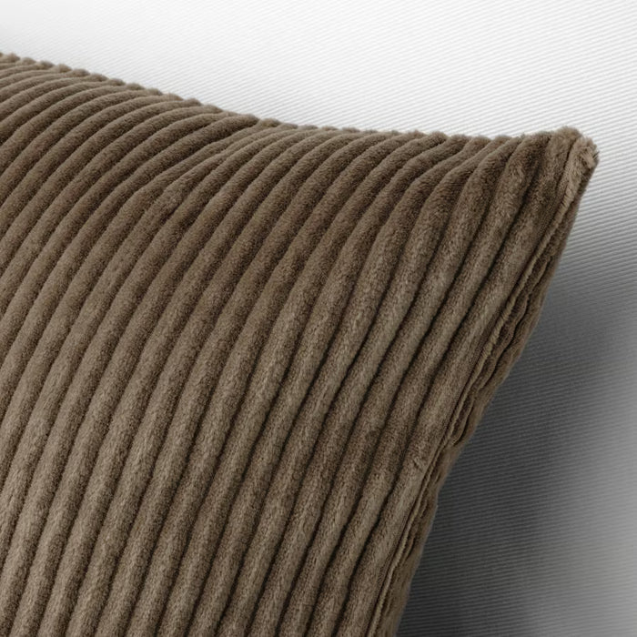  IKEA ÅSVEIG grey-brown cushion cover styled on grey sofa in bright modern living room
