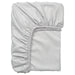  IKEA BÄRGLIM grey fitted sheet folded showing soft brushed fabric and elastic edging #50621441