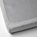  IKEA BÄRGLIM grey fitted sheet elastic corner stretched to show fit for mattresses up to 16cm