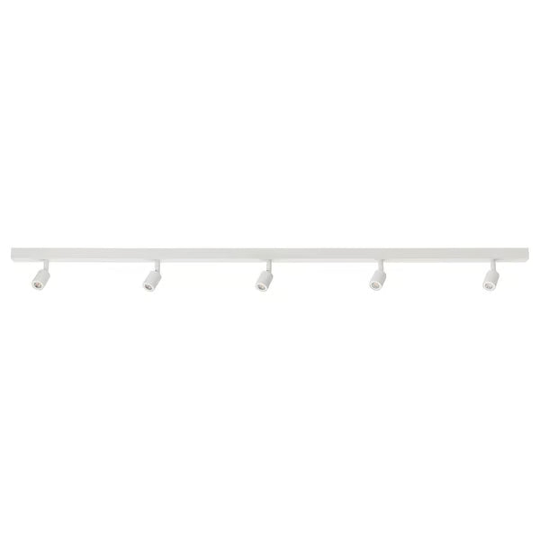  IKEA BÄVE white LED ceiling track 5 adjustable spotlights minimalist design product view #50399733