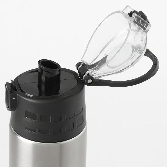 IKEA BÅGCIKLID Steel vacuum flask, silver-colour, 1 l (34 oz)