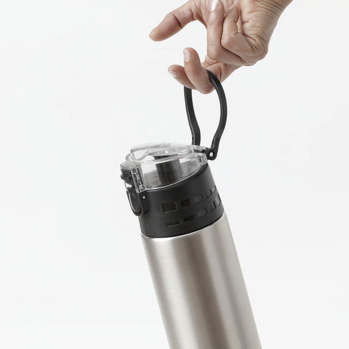 IKEA BÅGCIKLID Steel vacuum flask, silver-colour, 1 l (34 oz)
