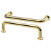 Two gold cabinet handles on a white background