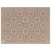 IKEA BAKTRADITION beige silicone baking mat 41x31cm with circular portion guides, flat lay on surface #50480177