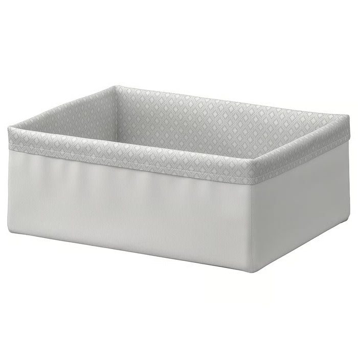 IKEA BAXNA organiser grey white rectangular fabric storage box 20x26x10 cm #80474373