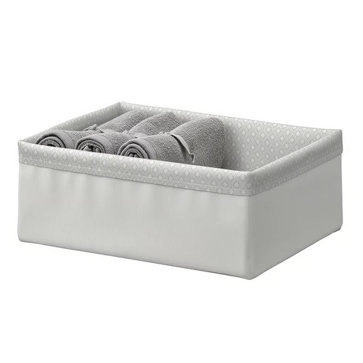 IKEA BAXNA grey fabric organiser with multiple compartments top view recycled polyester