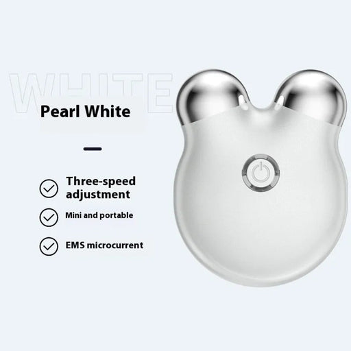 Microcurrent face slimming device with metal rollers contouring cheekbones